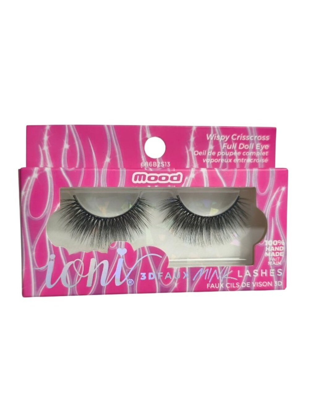 Ioni 3D Faux Mink Lashes Wispy Crisscross Full Doll Eye Reusable Lightweight Fle